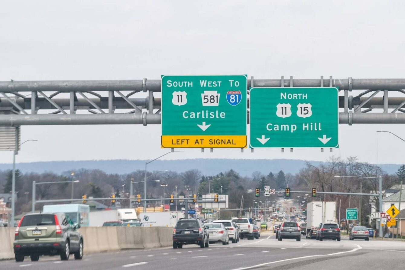 cars on highway carlisle pa