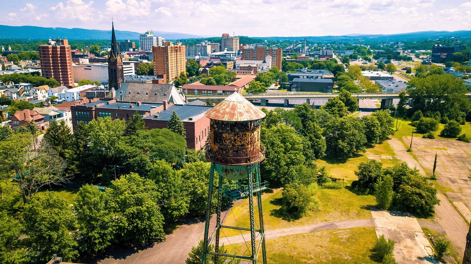 rusted old water tower